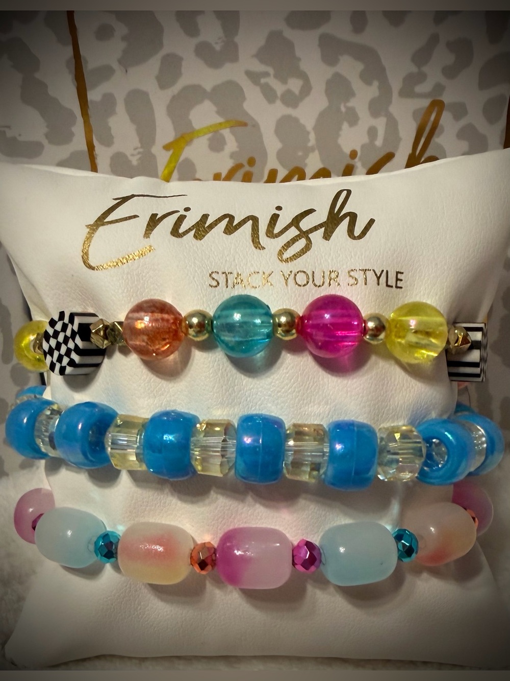 New ERIMISH Bracelets 3 Pc Stack - Multi - Custom Regular, Kids or Extended